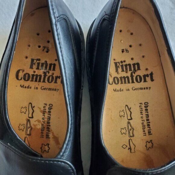 Finn Comfort Toledo Black Leather Slip on City Shoes - Picture 7 of 12